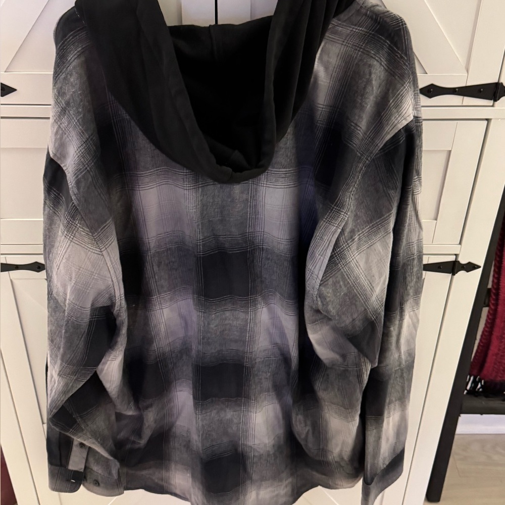 Black and Gray Plaid Hoodie